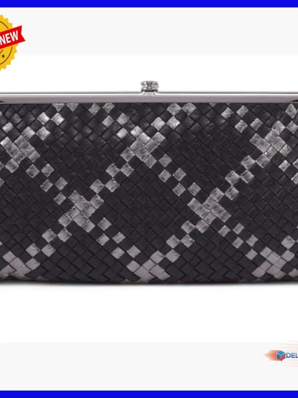 Leather Clutch Wallet with Phone Compartment, Magnetic Closure
